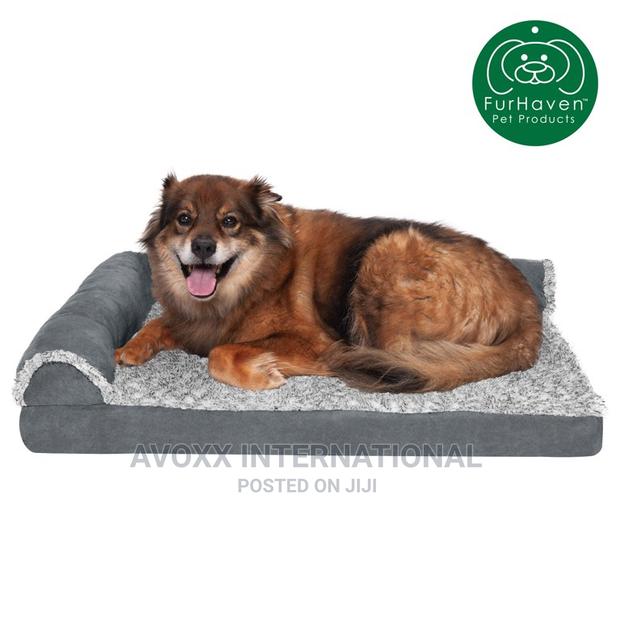 Deluxe Chaise Faux Fur Suede Lounge Pet Bed/Dogs Cats · Photo 1