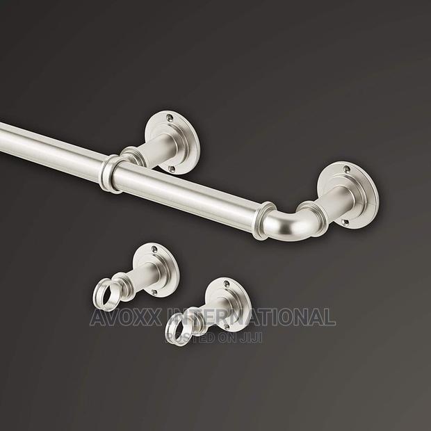 Mode Industrial Room Darkening Curtain Rod Set,72-144"Nickel · Photo 2