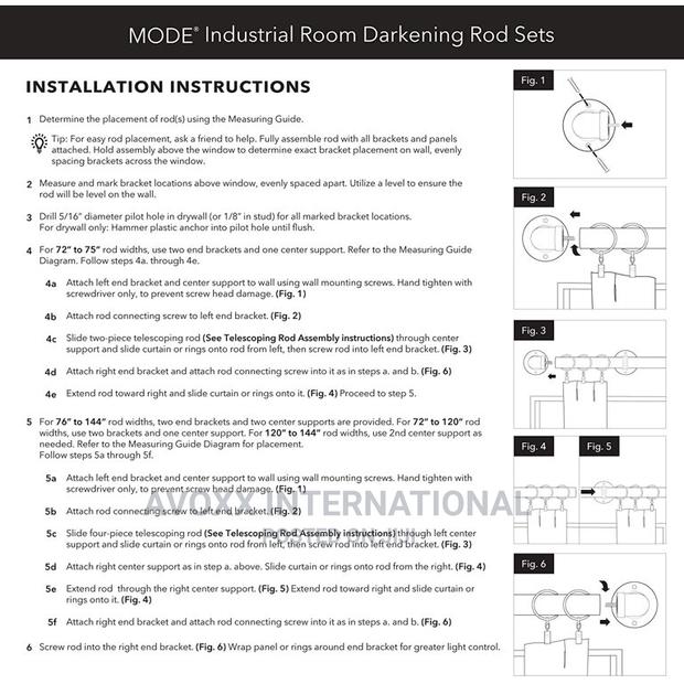 Mode Industrial Room Darkening Curtain Rod Set,72-144"Nickel · Photo 5