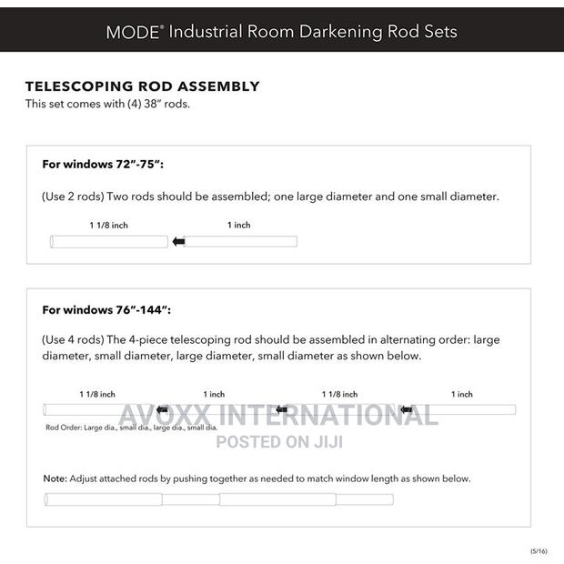 Mode Industrial Room Darkening Curtain Rod Set,72-144"Nickel · Photo 6