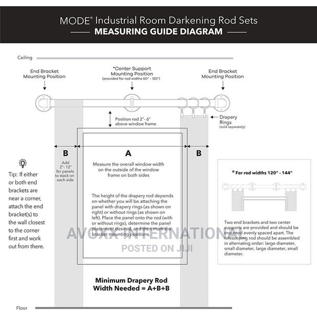 Mode Industrial Room Darkening Curtain Rod Set,72-144"Nickel · Photo 7