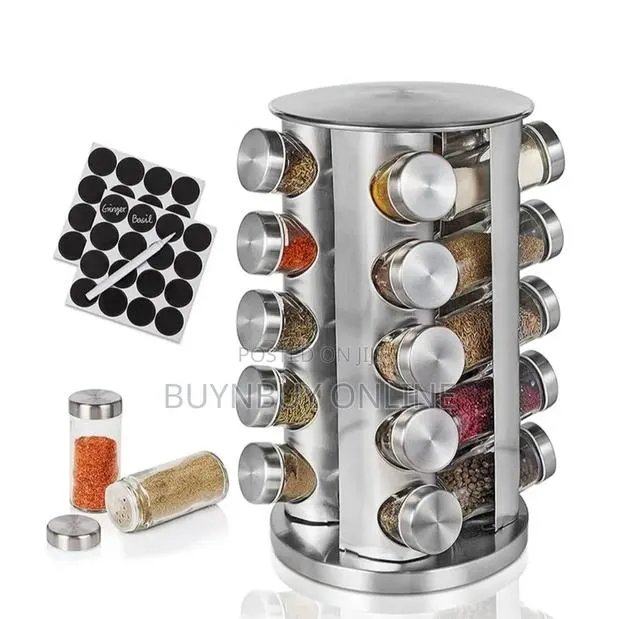 Revolving Spice Rack Set With Spice Jars · Photo 1