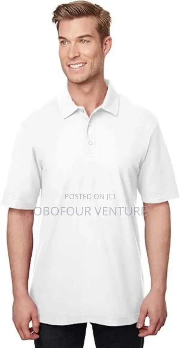 Gildan Adult Men's White Polo, Large · Photo 1