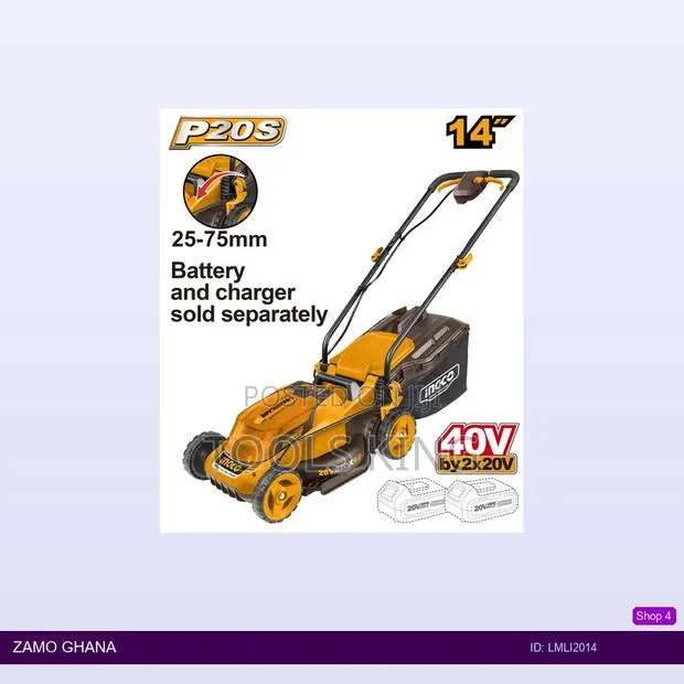 Cordless Lawn Mower 14" - Lmli2014 · Photo 1