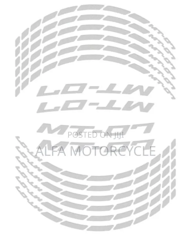 Yamaha MT-07 Reflective Wheel Rim Sticker Set 2014–2023 · Photo 1