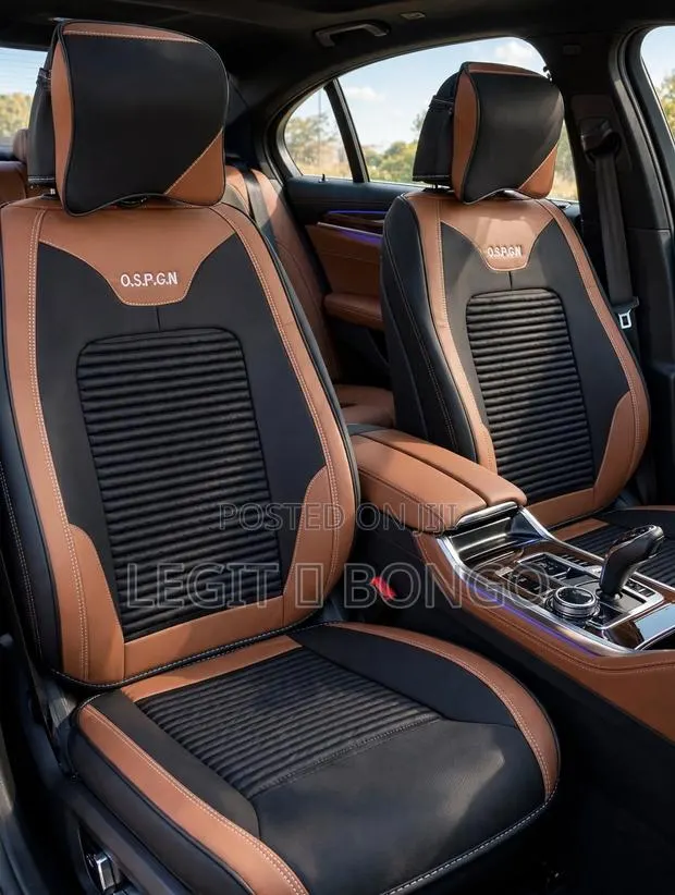 Brown & Black O.S.P.G.N Premium Leather Seat Covers · Photo 1