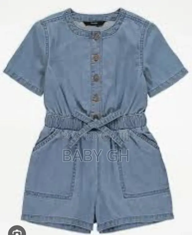Kids George Blue Denim Jeans Romper · Photo 1