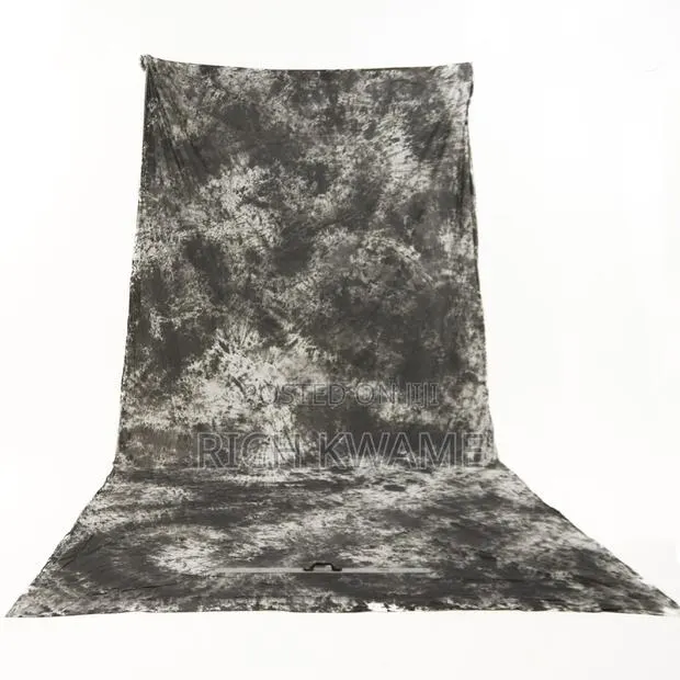 Grey White Tie Dye Photo Video Backdrop Background (4.75 by 9 Feet) · Photo 1