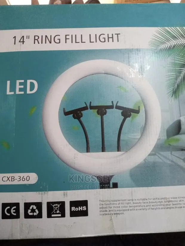 14 Inch 36cm Ring Light White Warm Yellow With Stand · Photo 1