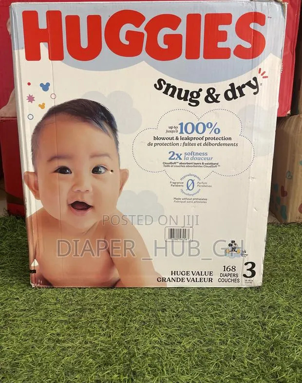 Huggies Snug Dry Baby Diapers, Size 3(7-13kg) (16-28 Lbs), 168 Count · Photo 1