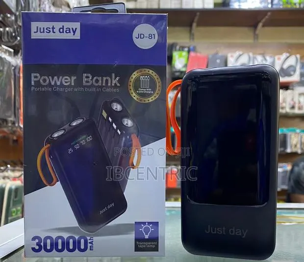 Just Day 30000mah Power Bank With in-Built Cables · Photo 1