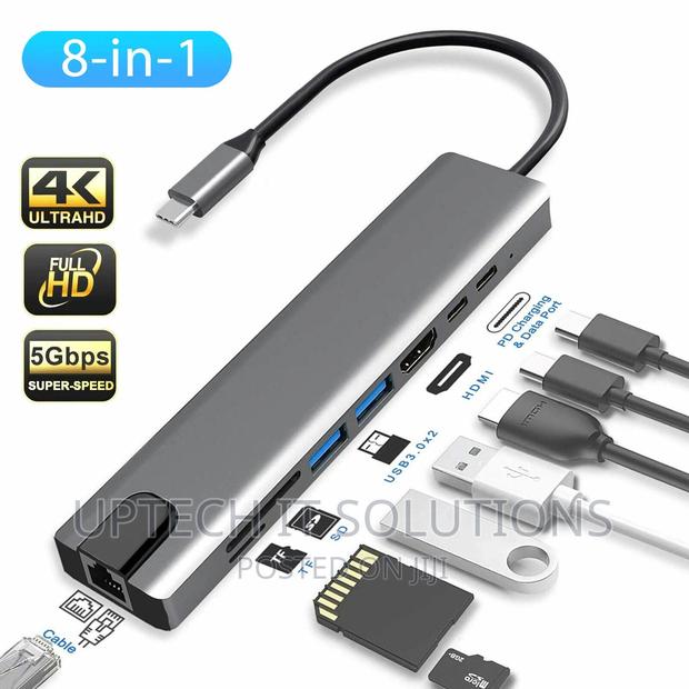8 in 1 Type C Adapter Compatible for USB C Devices · Photo 1