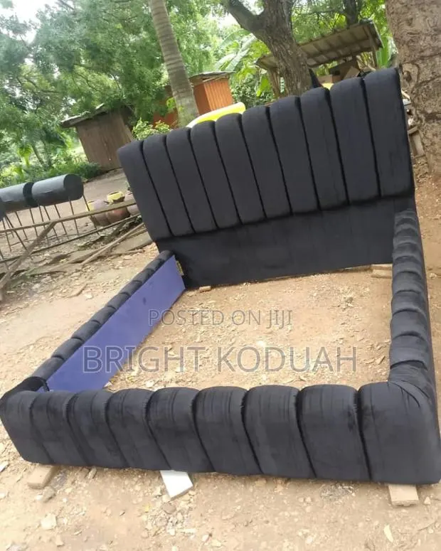 Beautiful Black Fabric Queen Size Bed Frame · Photo 1