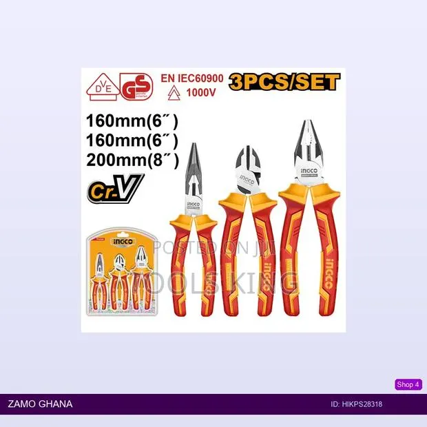 3 PCS Insulated Pliers - Hikps28318 · Photo 1