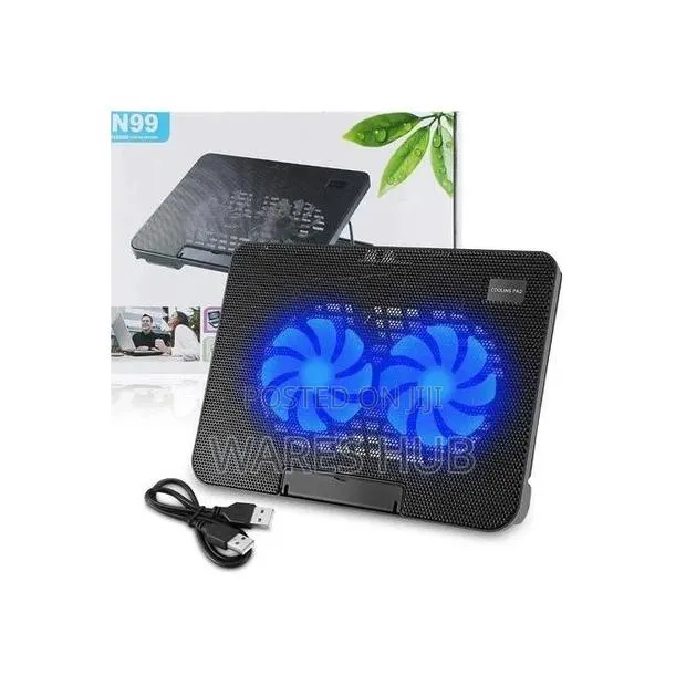 Laptop Cooling Fan Pad - 2-Usb - Black · Photo 1