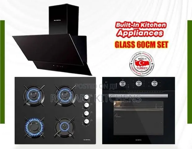 60cm Inbuilt Glass Set. Oven, Hob and Heat Extractor · Photo 1