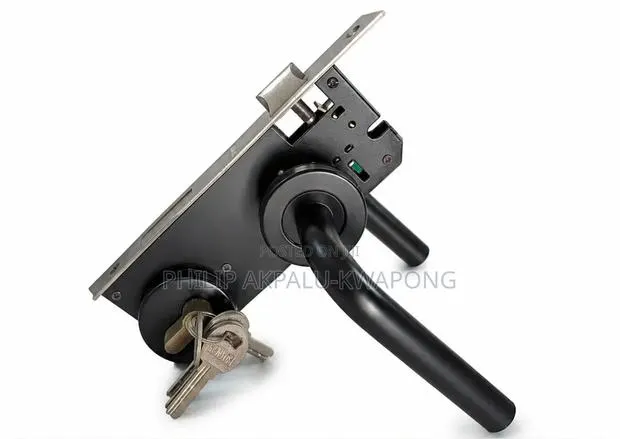 Modern Door Lock Rosette Matt Black · Photo 1
