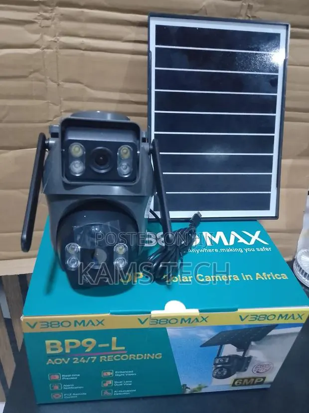 V380max Dual Lens 4G Sim Solar Camera · Photo 1
