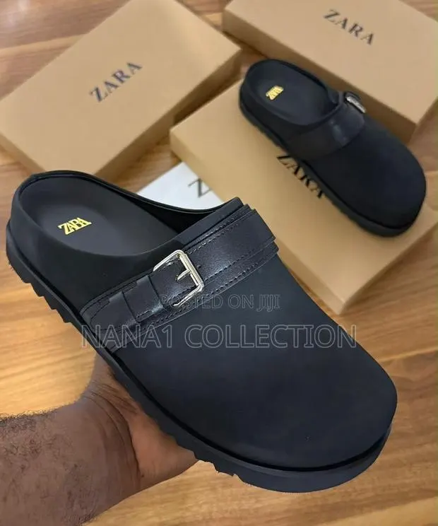 Zara Men’s Leather Buckled Clogs · Photo 1
