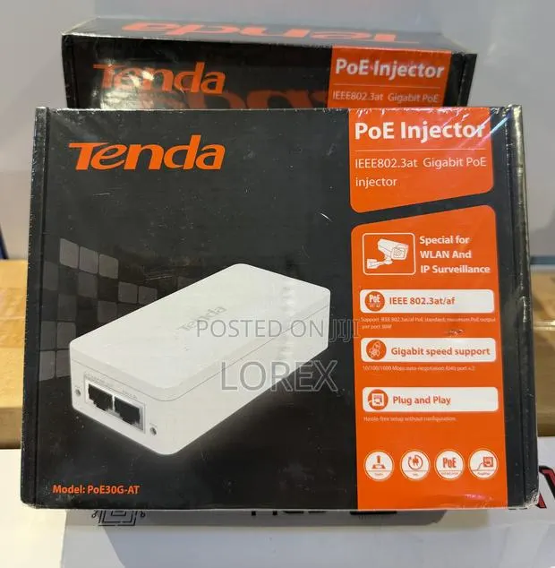 Tenda Poe Injector 30w Adapter 48v Poe Poe30g-At · Photo 1