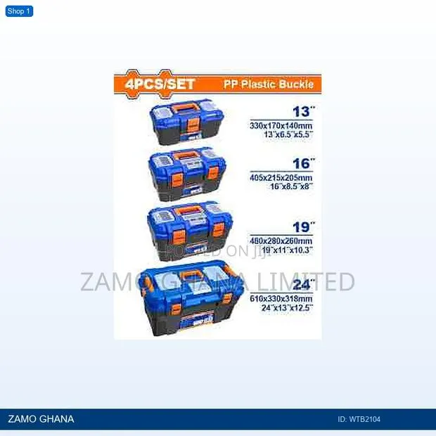 4 PCS Plastic Tool Boxes - Wtb2104 · Photo 1