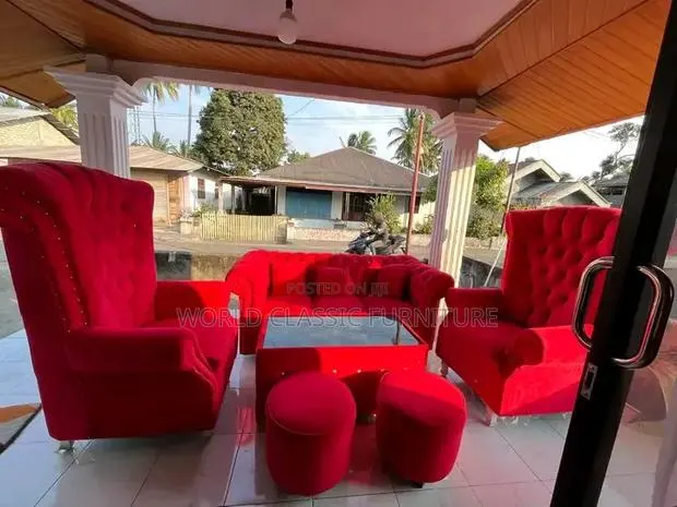 Luxury Red Velvet Sofa Set for Sale · Photo 1