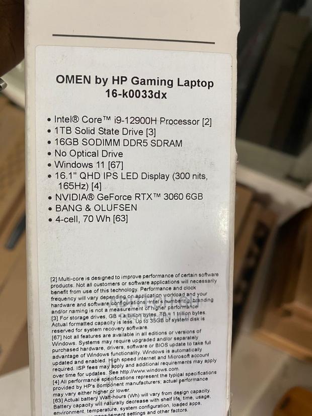 New Laptop HP Omen 16 16GB Intel Core I9 SSD 1T · Photo 3