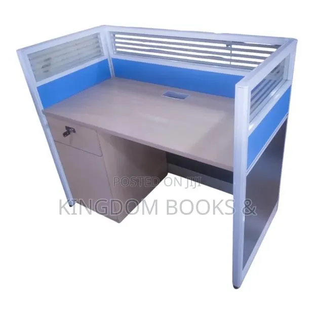 Modern 1-Seater Office Workstation Desk With Divider and Drawer · Photo 1