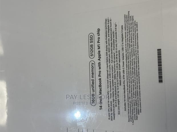 New Laptop Apple MacBook Pro 2021 M1 16GB Apple M1 Pro SSD 512GB · Photo 1