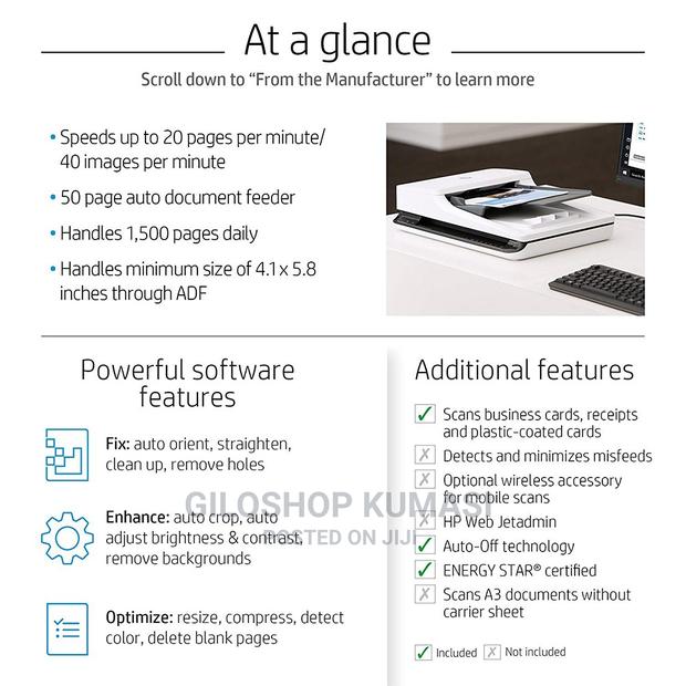 Hp Scanjet Pro 2500 F1 Flatbed Ocr Scanner · Photo 5
