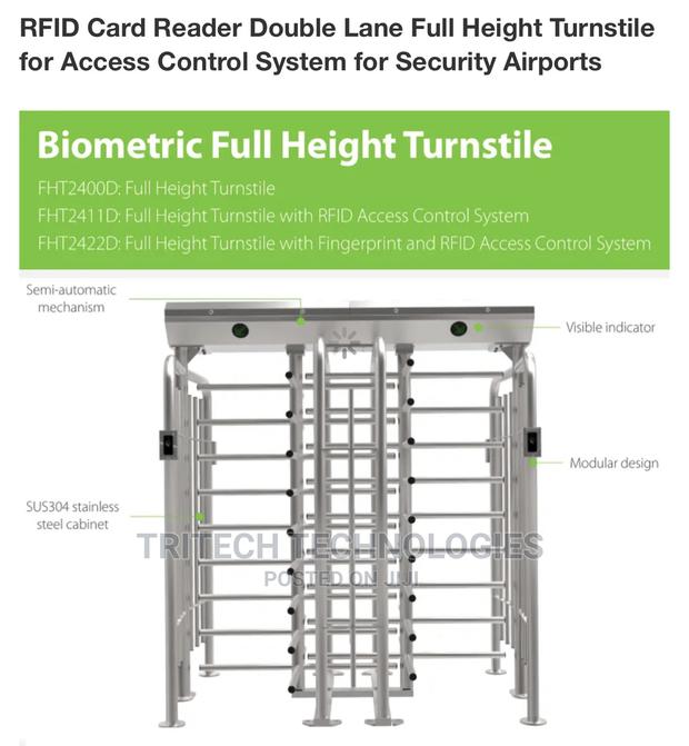 Fht2422: Full Height Turnstile With Fingerprint and Rfid · Photo 2