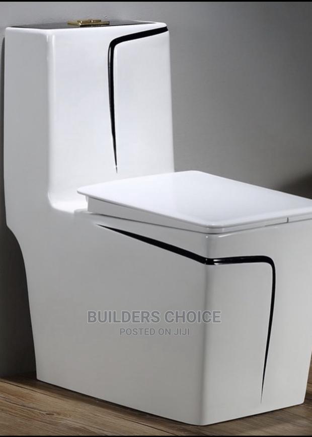 One Piece White And Black _wc _water Closet · Photo 1