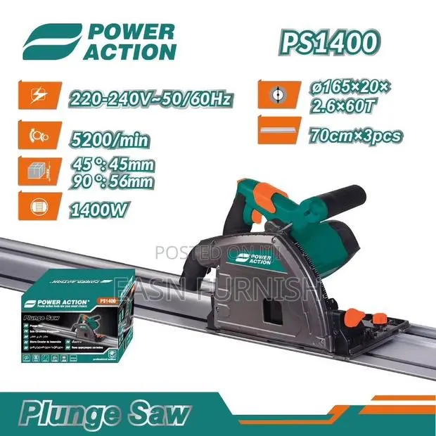 Heavy Duty Plunge Cut Track Saw 1400W 168mm · Photo 1