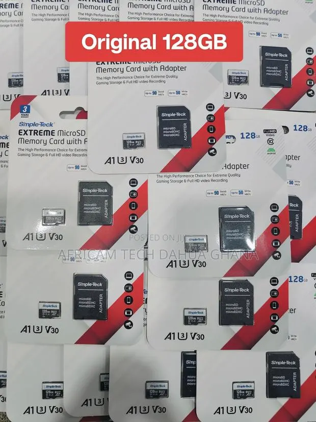 SD Card 128GB Memory Card CCTV - Camera - Solar · Photo 1