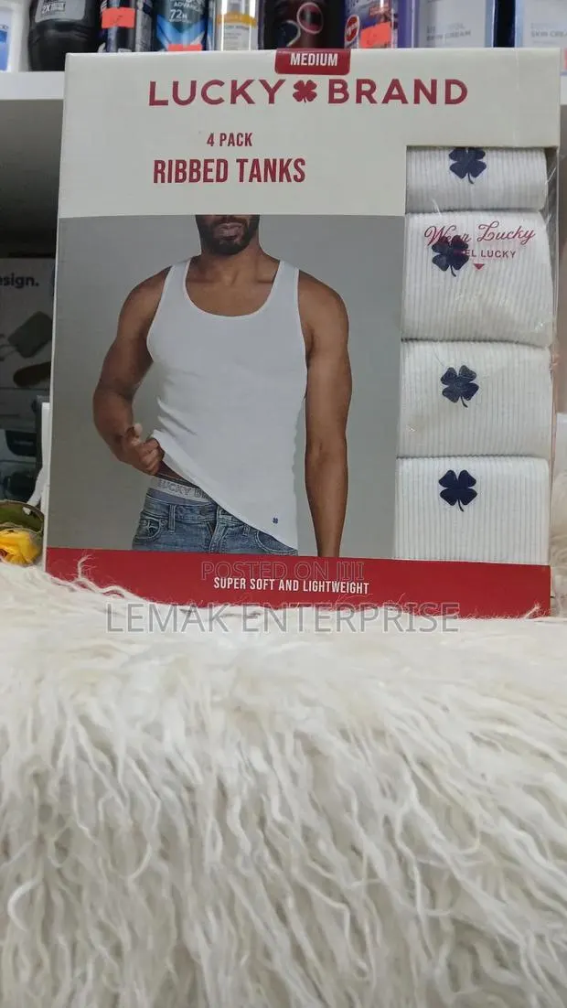 Lucky Brand 4-Pack White Ribbed Cotton Men Underwear Medium-Size · Photo 1