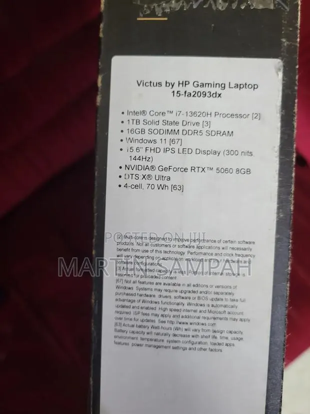 Laptop HP Victus 15 16GB Intel Core i7 SSD 1T · Photo 1