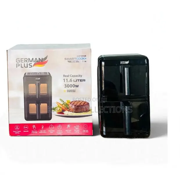 German Plus Double Basket Airfryer 11.6L 3000W - Large Family Size · Photo 1