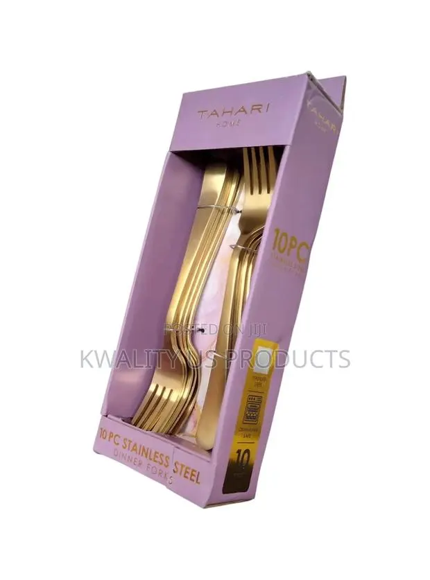 Tahari 10-Piece Gold Dinner Forks Set · Photo 1