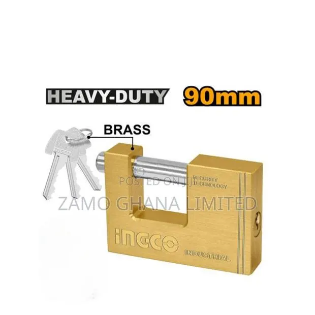 Heavy Duty Brass Block Padlock 90mm - Dbbpl0902 · Photo 1
