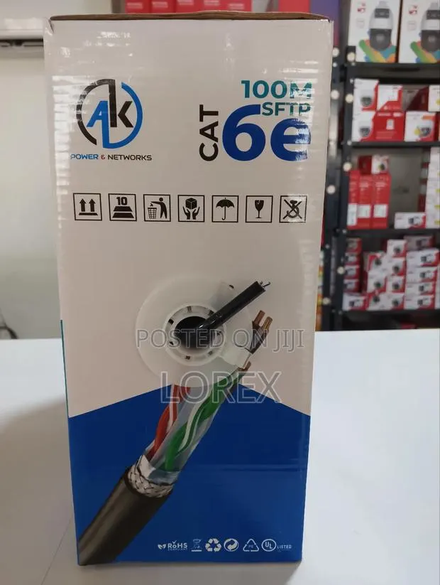 Ak 100m Cat6 Network Cable Outdoor SFTP Double Coated Shielded · Photo 1