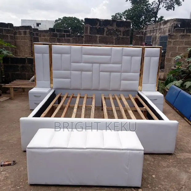 Queen Over Size Bed Frame With Side Drawers and Ottoman · Photo 1