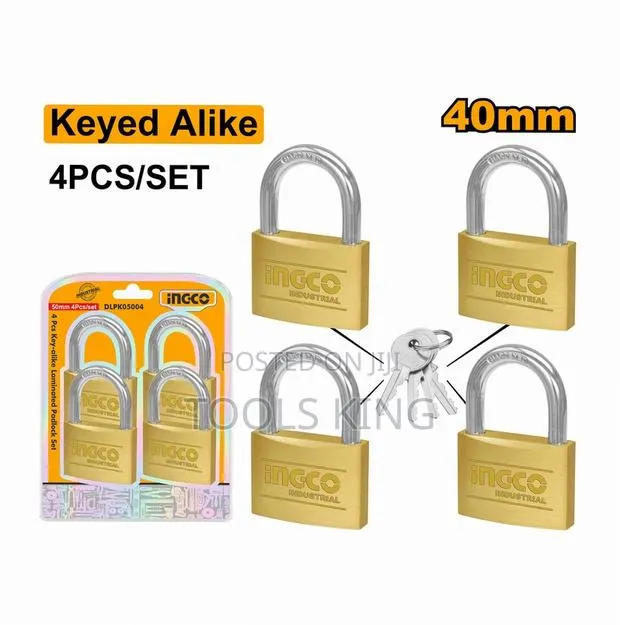 4pcs Keyalike Bra Padlock Set 40mm - Dbplk4402 · Photo 1