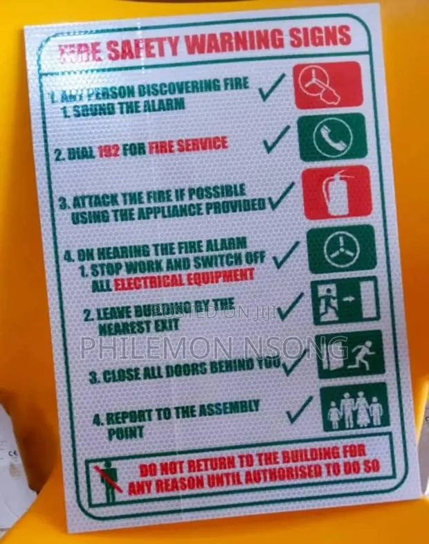 Fire Safety Warning Sign (Reflective). · Photo 1