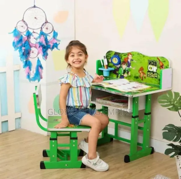 Kids Study Table And Chair Desk- Green · Photo 2