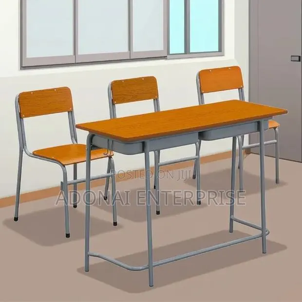 Dual Desk Metal & Hard Wood · Photo 1