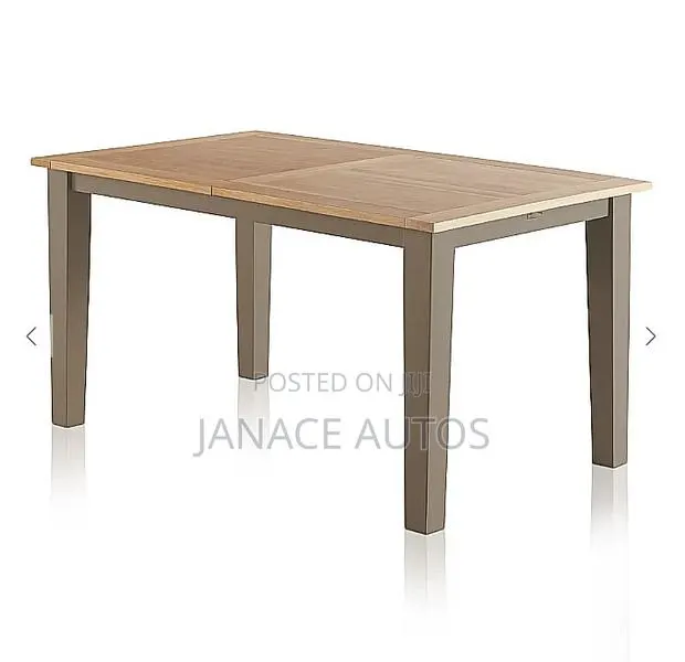 St. Ives 6-8 Extendable Dining Table(Top Only!) Natural Solid Oak/Grey · Photo 1