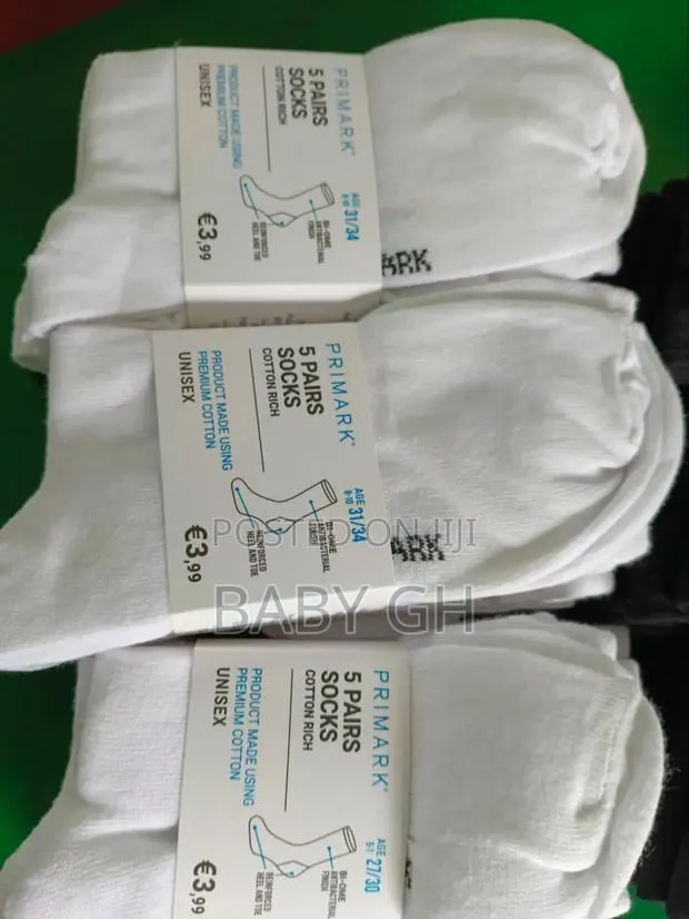 Primark Kids 5 Pair White Socks · Photo 1