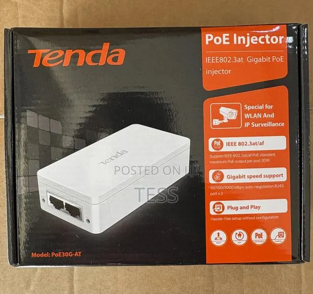 Tenda Poe Injector 48v Gigabit Poe Poe30g-At · Photo 1