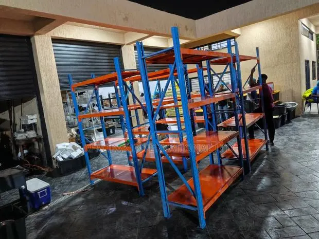 Warehouse Shelves Orange and Blue · Photo 1