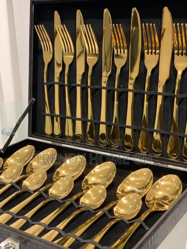 24-Piece Gold Cutlery Set Luxury Stainless Steel Tableware · Photo 1